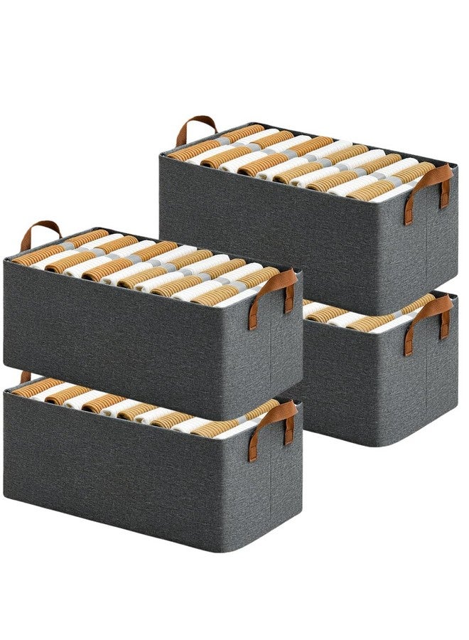 COZY CORNER COZY CORNER Wardrobe Organizer for Clothes with Metal Frame, Drawer Organizer, Box with Handles Shelf Basket for Storage Clothes Pants (Pack of 4/ Grey). - Image 1
