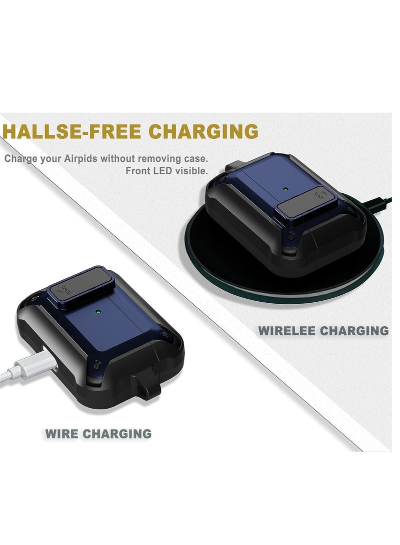 Upgraded [Secure Lock] Armor Airpod Pro Case, [Secure Lock] Shockproof AirPods Pro Cover Cool iPod Pro Case Designed for Apple Air Pod Wireless Pro Cases for Men Women - Image 3