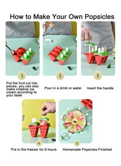 sokany 6 Pieces Ice Lolly Moulds with Sticks, Popsicle Mould Bpa Free Ice Cream Moulds Reusable Ice Pop Holders for Kids Babies Adults for DIY Fruit, Yogurt, Juice, Homemade Popsicle (Multicolour)  - Image 5
