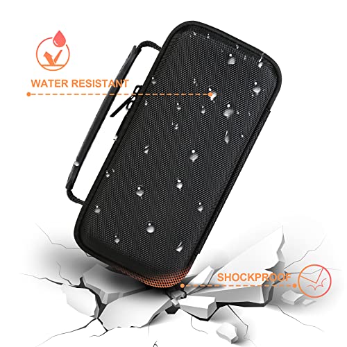 BOVKE Carrying Case for Bushnell Wingman View Golf GPS Speaker, Extra Mesh Pocket for Charging Cords and Accessories, Black/Orange - Image 5