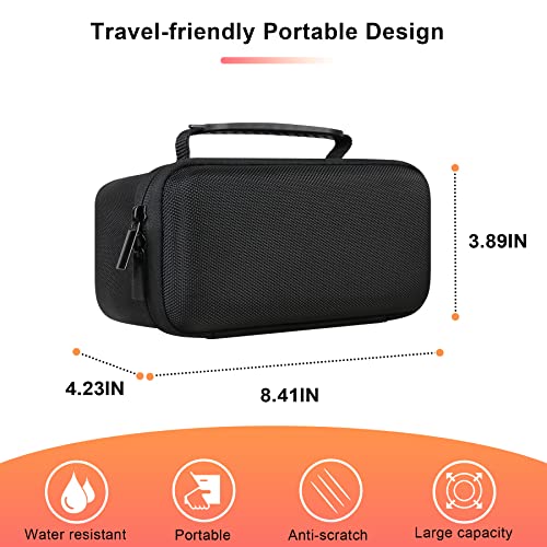 BOVKE Carrying Case for Bushnell Wingman View Golf GPS Speaker, Extra Mesh Pocket for Charging Cords and Accessories, Black/Orange - Image 4