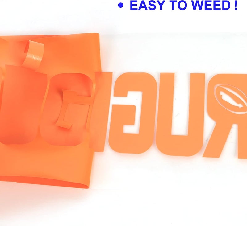 TUMIYA Orange Heat Transfer Vinyl HTV Rolls, 12" x 8ft Orange Iron on Vinyl for T-Shirt, Glossy Adhesive HTV Vinyl for Heat Press DIY Design Easy to Cut - Image 4