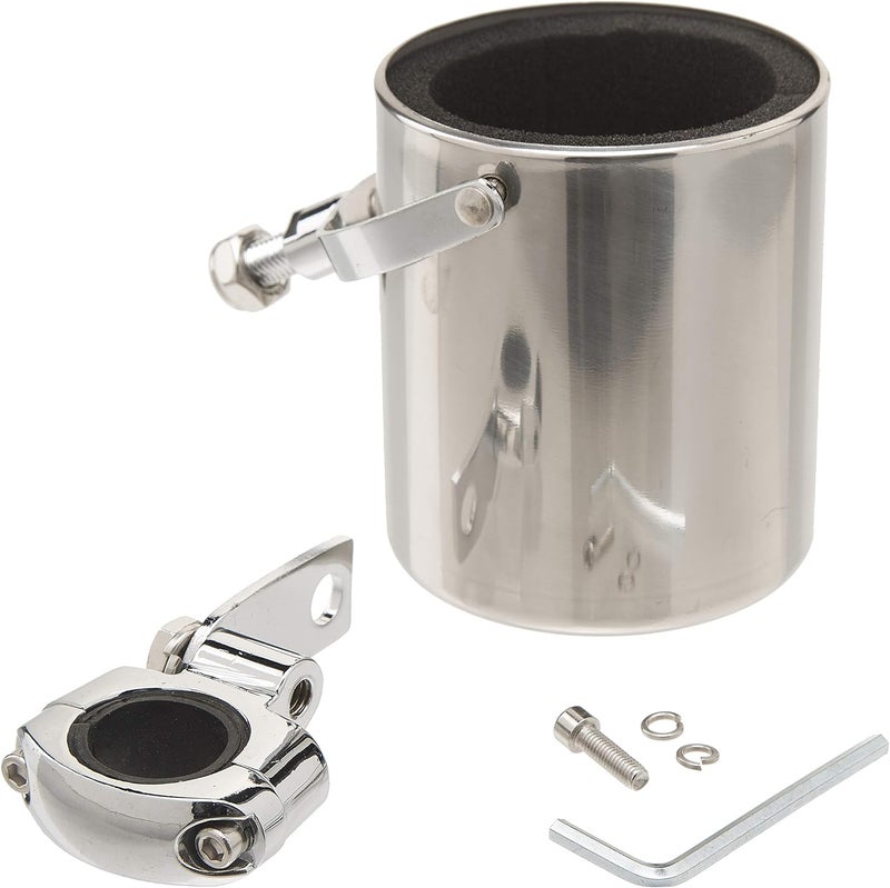 BF Systems Diamond Plate Stainless Steel Motorcycle Cup Holder - Image 2