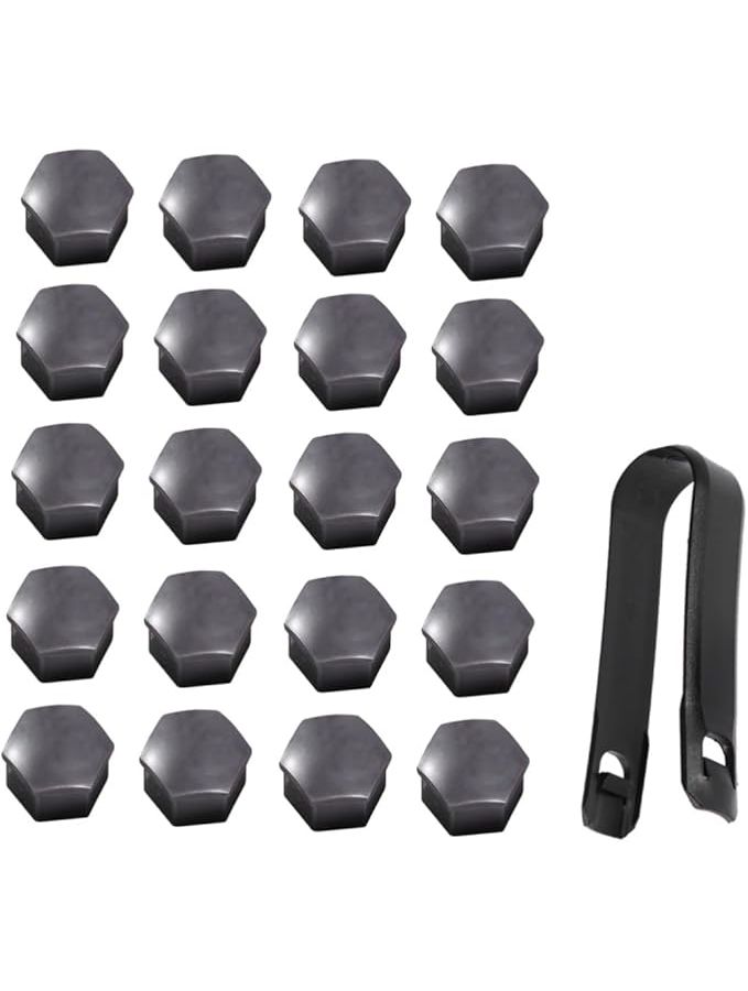 Grey Medium 21pcs Lug Nut Covers Easy Installation Durable Corrosion Protection - Image 1