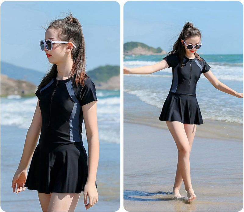 KORADI Girls Swimsuits Rash Guard Swim Sets Kids Two-Piece Bathing Suits Teen Swimwear Beach Shorts Sun Protection Swim Shirts 8-14 Years - Image 4