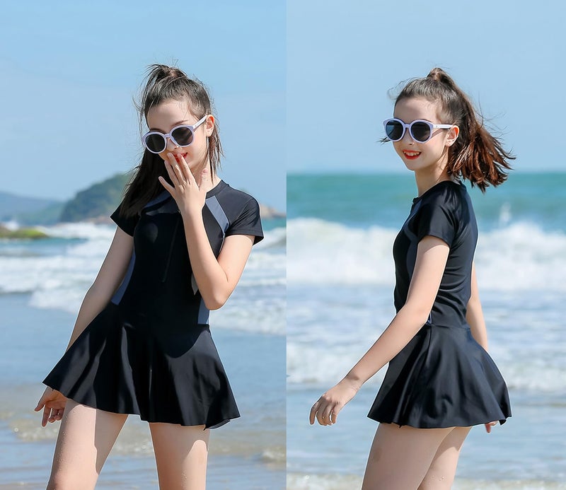 KORADI Girls Swimsuits Rash Guard Swim Sets Kids Two-Piece Bathing Suits Teen Swimwear Beach Shorts Sun Protection Swim Shirts 8-14 Years - Image 3