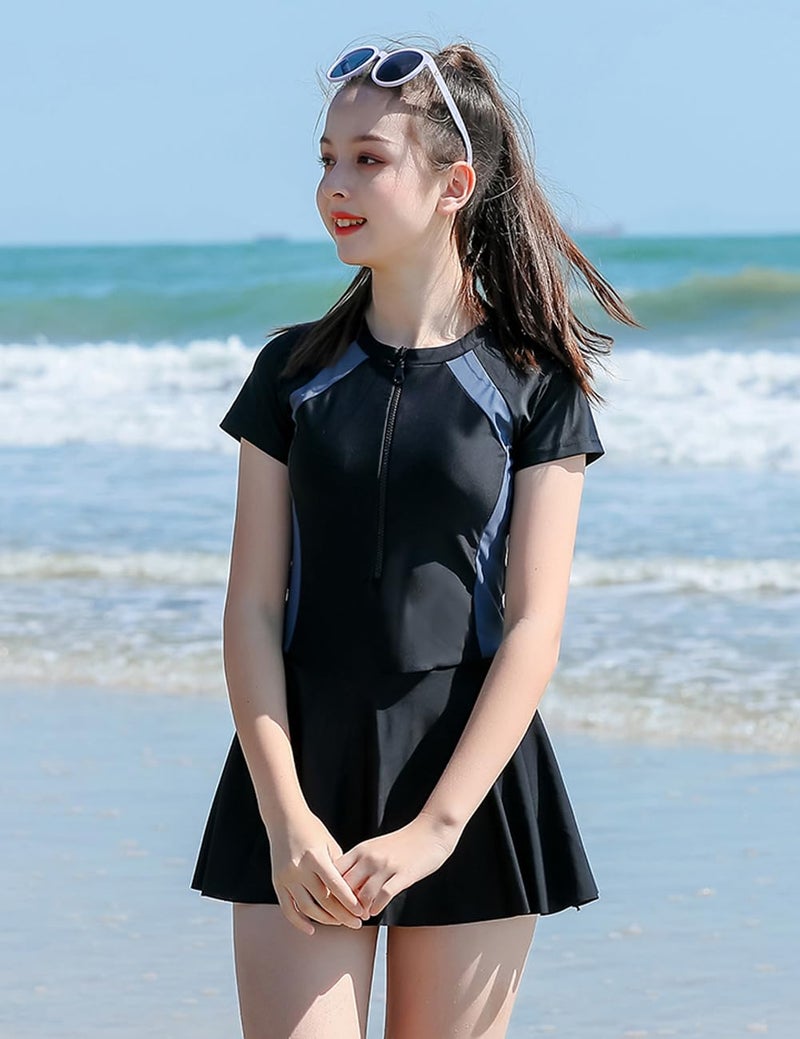 KORADI Girls Swimsuits Rash Guard Swim Sets Kids Two-Piece Bathing Suits Teen Swimwear Beach Shorts Sun Protection Swim Shirts 8-14 Years - Image 2