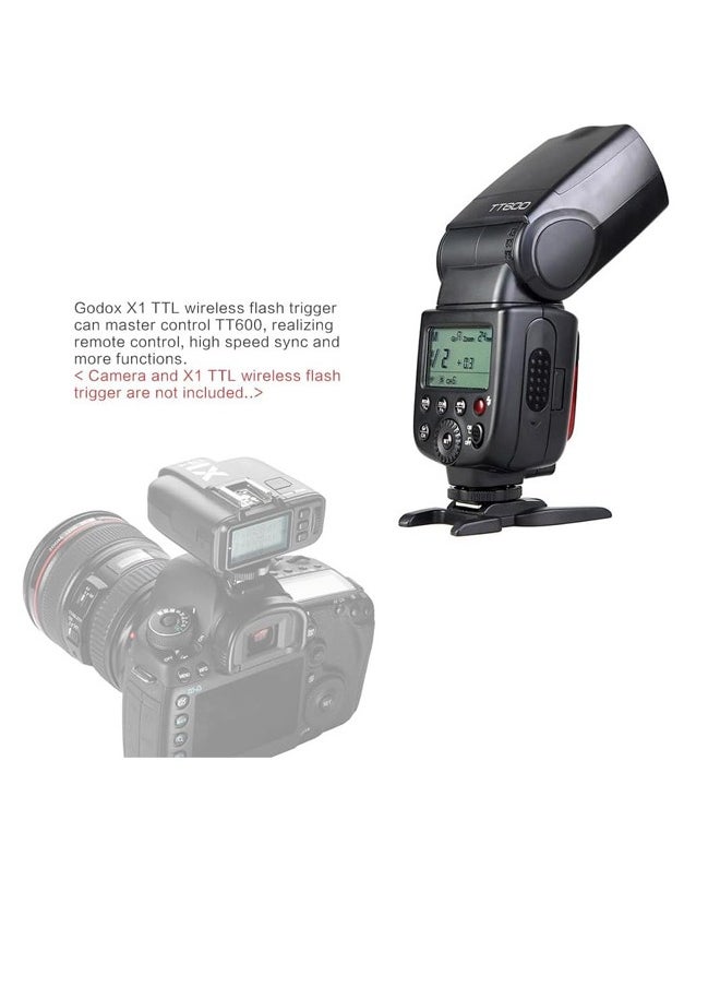جودوكس فلاش فلاش جودوكس TT600 2.4G لاسلكي فلاش Speedlite لاسلكي رئيسي/فلاش تابع مع نظام تشغيل مدمج متوافق مع كانون نيكون بنتاكس أوليمبوس فوجي فيلم باناسونيك (TT600)  - Image 4