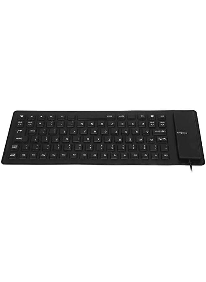 Silicone Keyboard USB Wired Soft Comfortable Portable Silent For Laptop PC Black - Image 3