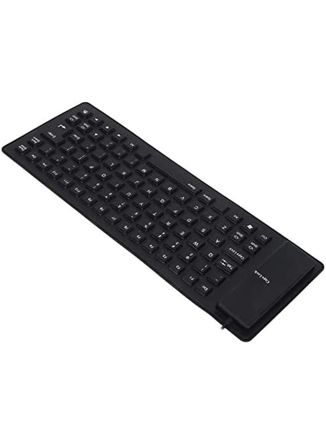 Silicone Keyboard USB Wired Soft Comfortable Portable Silent For Laptop PC Black - Image 5