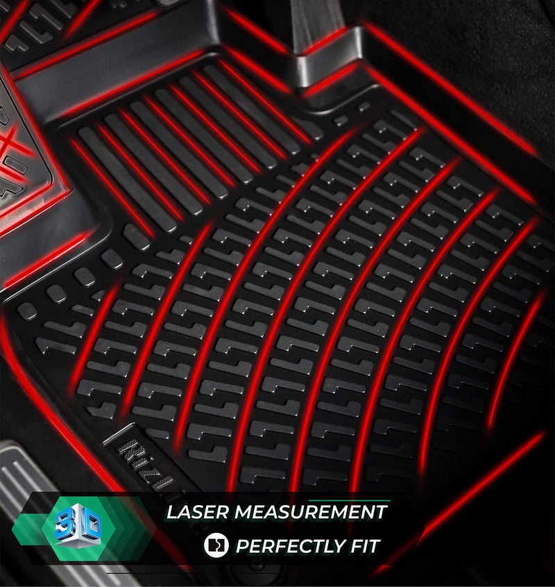 RizLiner Hyundai Tucson 2022-2026 (No Hybrid Models) Floor Mats 3D Custom Fit Compatible with Hyundai Tucson Rubber Car Mats Laser Measured Floor Liners All Weather Odorless TPE (Front & Rear) - Image 3