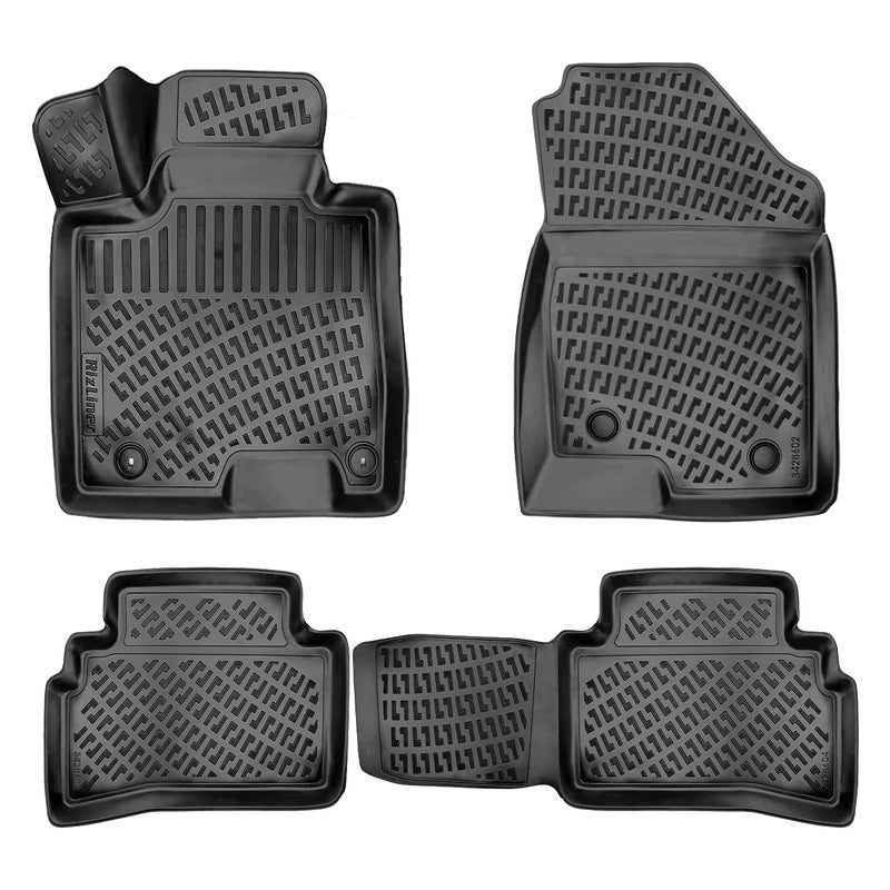 RizLiner Hyundai Tucson 2022-2026 (No Hybrid Models) Floor Mats 3D Custom Fit Compatible with Hyundai Tucson Rubber Car Mats Laser Measured Floor Liners All Weather Odorless TPE (Front & Rear) - Image 1