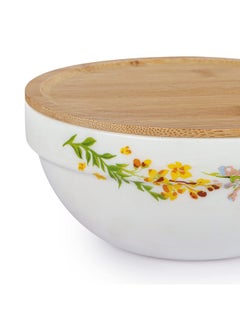 Cello CELLO Opalware Royale Mixing Bowl Set with Bamboo Lid - Botanica 500ml, 1000ml, 1500ml, White, 3 Units  - Image 5