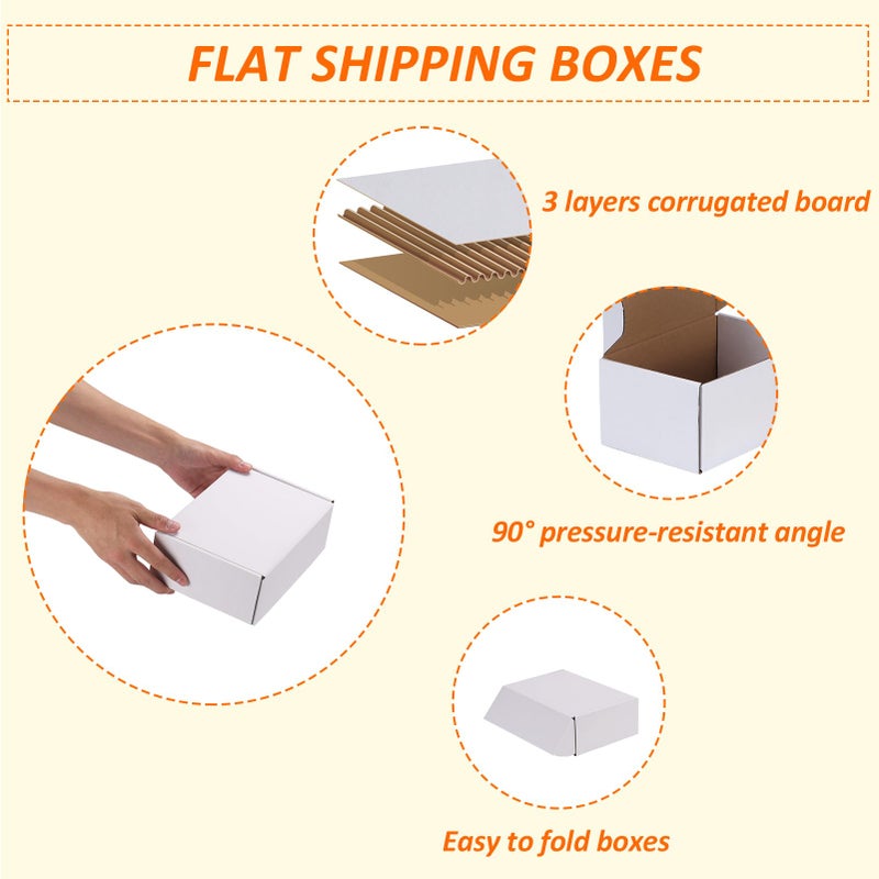 Horlimer 9X6X3 Shipping Boxes Set Of 30  White Corrugated Cardboard Mailer Box For Packing Small Business - Image 3