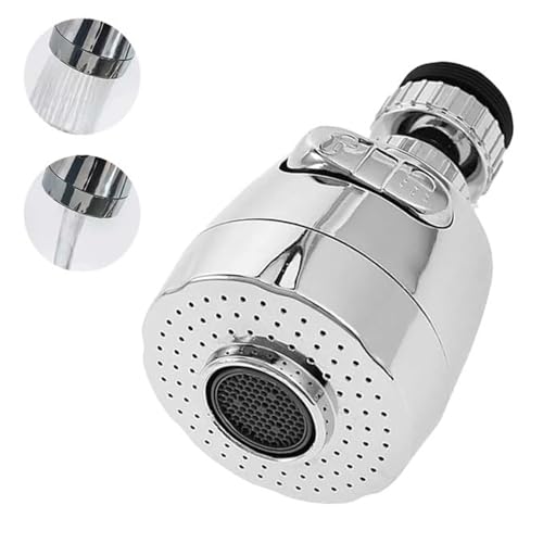 OLWICK 360° Swivel Faucet Extender, Adjustable Faucet Aerator Splash-Proof Faucet Splash Head for Bathroom Kitchen Tap Nozzle Filter,Double Mode Water Saving Faucet Extender (Short) - Image 1