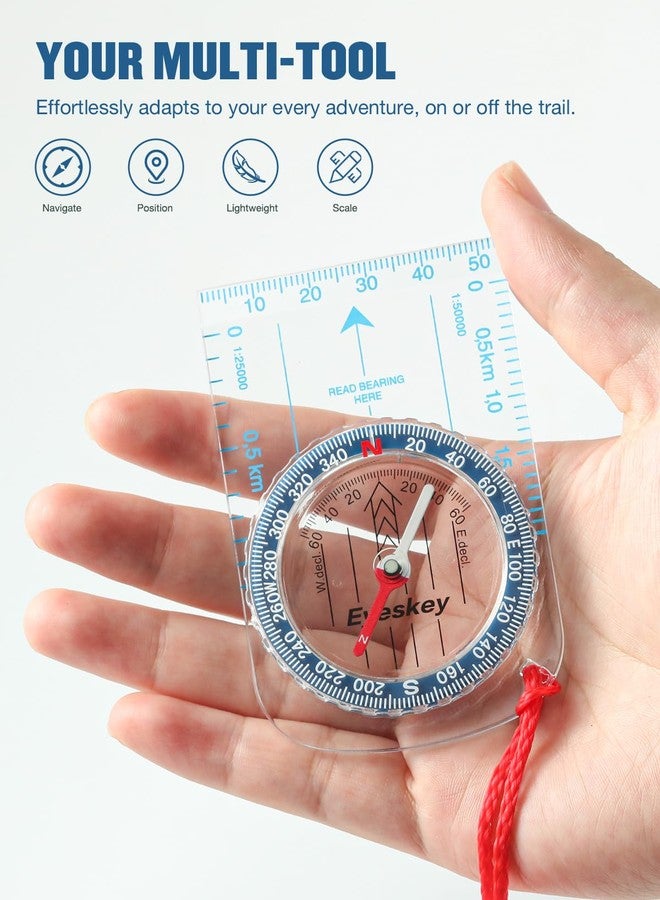 Eyeskey Ultra-Light Compass,Compact Hiking&Mountaineering, Accurate Orienteering Compass with Map Scales for Backpacking, Trekking & Scout Navigation - Image 4