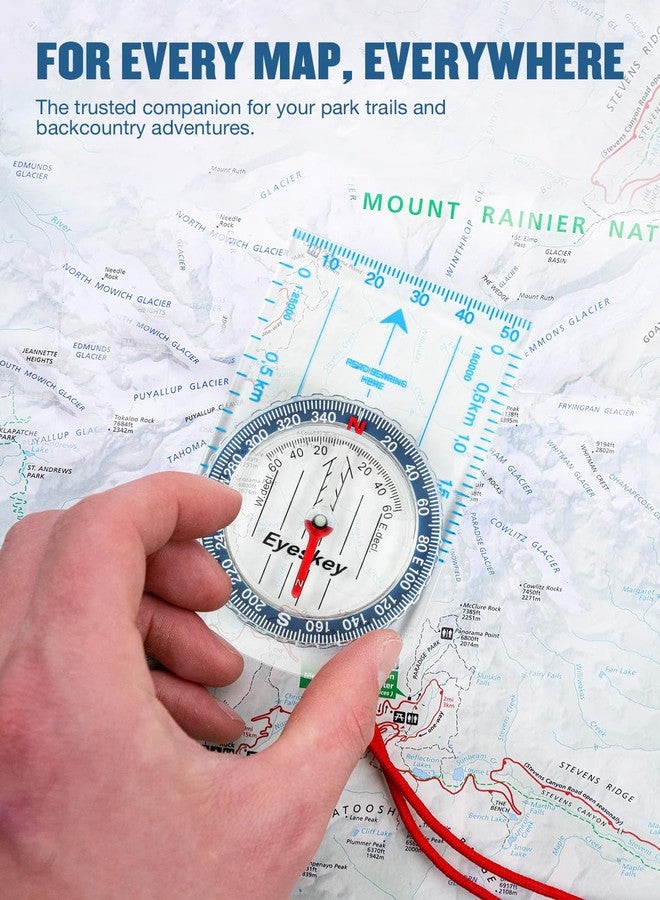 Eyeskey Ultra-Light Compass,Compact Hiking&Mountaineering, Accurate Orienteering Compass with Map Scales for Backpacking, Trekking & Scout Navigation - Image 3