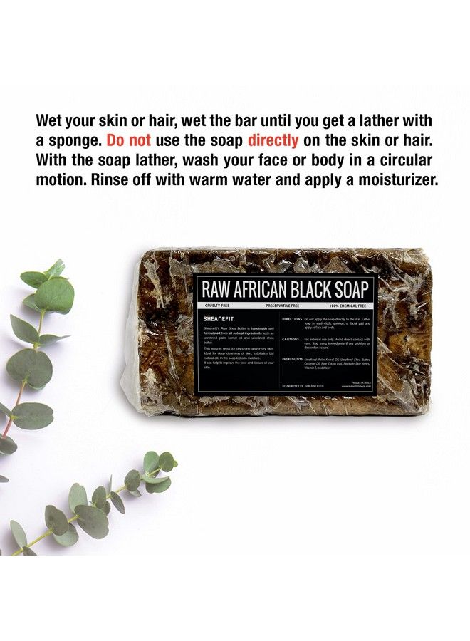 Sheanefit Raw African Black Soap Bar For All Skin Types Face Body Hair Soap Bulk Bars (3 Pound) - Image 3
