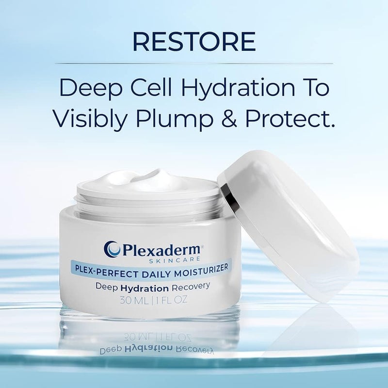 Plexaderm Daily Face Moisturizer - Hyaluronic Acid for Deep Hydration - For All Skin Types, Fragrance-Free, 1 fl oz - Image 3