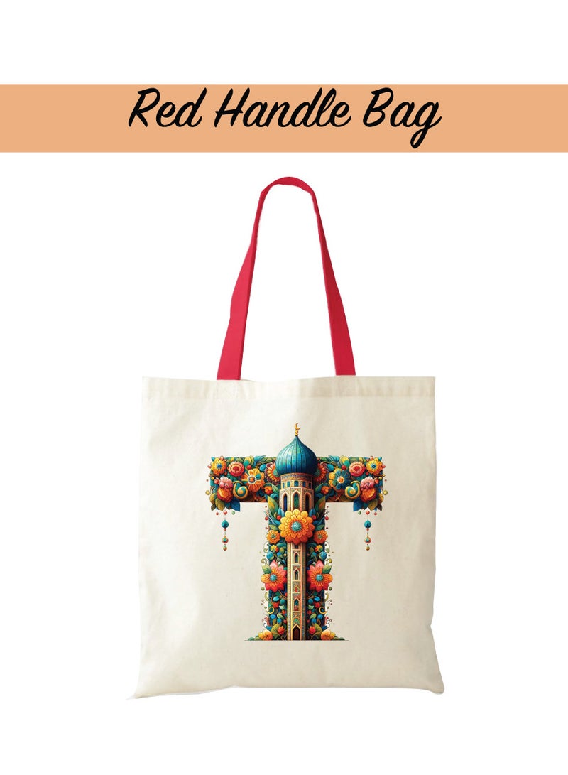 PRINTSHOP4ME Pack of 3 Initial Monogram Gift Set - Black Coffee Mug, Cosmetic Bag and Cotton Tote bag Set - Gift Set for Her - Perfect for Ramadan, School, Travel and Birthday Gift - Image 3