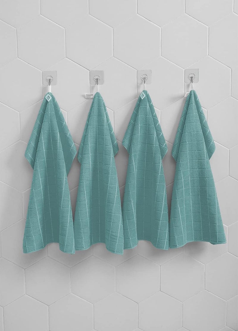 HYER KITCHEN Microfiber Dish Towels - Soft, Super Absorbent and Lint Free Kitchen Towels - 8 Pack (Lattice Designed Lake Blue Colors) - 26 x 18 Inch - Image 4