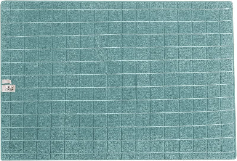 HYER KITCHEN Microfiber Dish Towels - Soft, Super Absorbent and Lint Free Kitchen Towels - 8 Pack (Lattice Designed Lake Blue Colors) - 26 x 18 Inch - Image 3