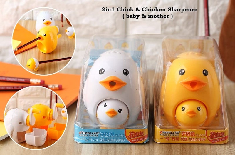 TEMSON Sharpener for Kids – Kawaii Chick Animal Style Pencil Sharpener Hand Mechanical Cutting Tools Stationery/Birthday Return Gift for Kids (CL-215) (White) - Image 4