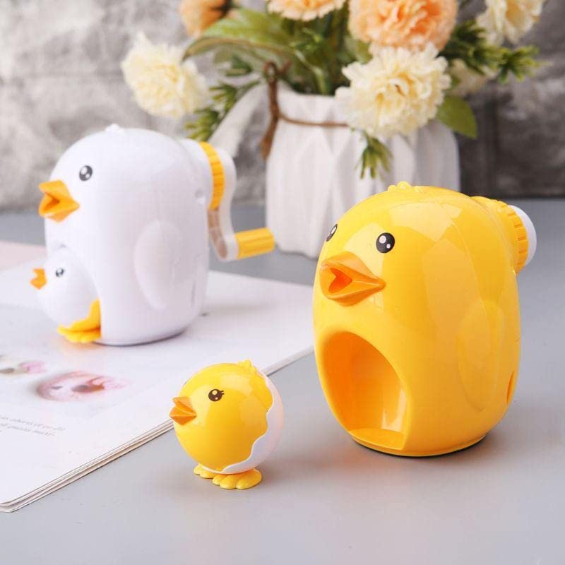TEMSON Sharpener for Kids – Kawaii Chick Animal Style Pencil Sharpener Hand Mechanical Cutting Tools Stationery/Birthday Return Gift for Kids (CL-215) (White) - Image 1