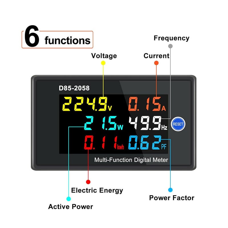 Digital Multimeter with HD LCD Display,AC 0 9999A Current & 40 300V Voltage Tester for Home Energy Monitoring - Image 3