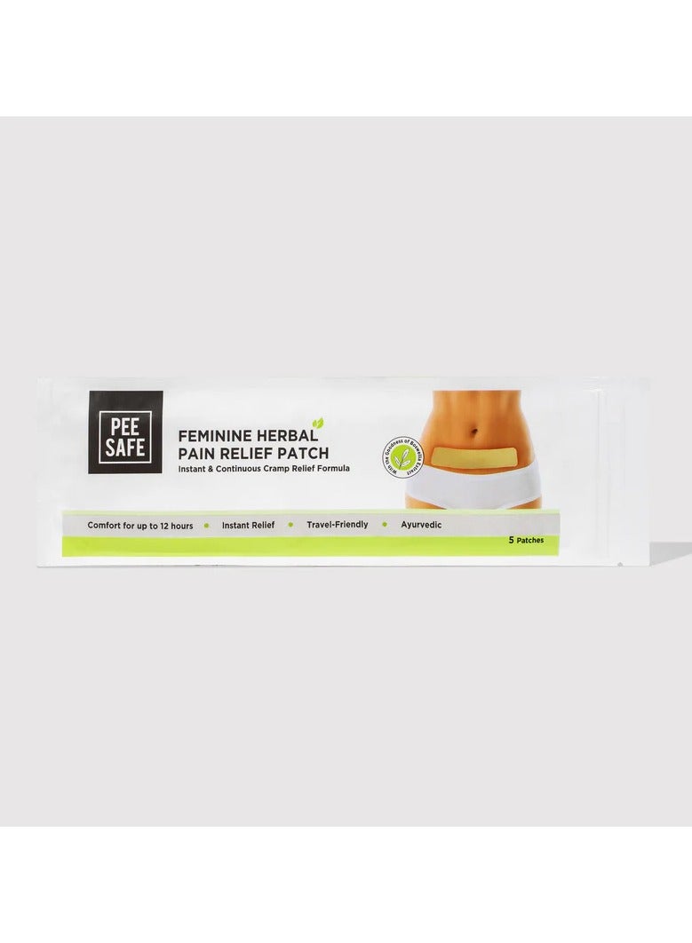 PEE SAFE PEESAFE Pee safe Feminine Herbal Pain Relief Patches (Pack of 5) | Natural Pain Relief Patches | No Side Effects | Sleek Design | Comfort for Upto 12 Hours