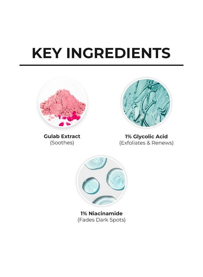 Dr. Sheth's Gulab & 1% Glycolic Acid Face Wash For Normal To Oily Skin Daily Brightening Face Cleanser For Even Toned Skin Exfoliating Face Wash For Men & Women 100Ml - Image 2