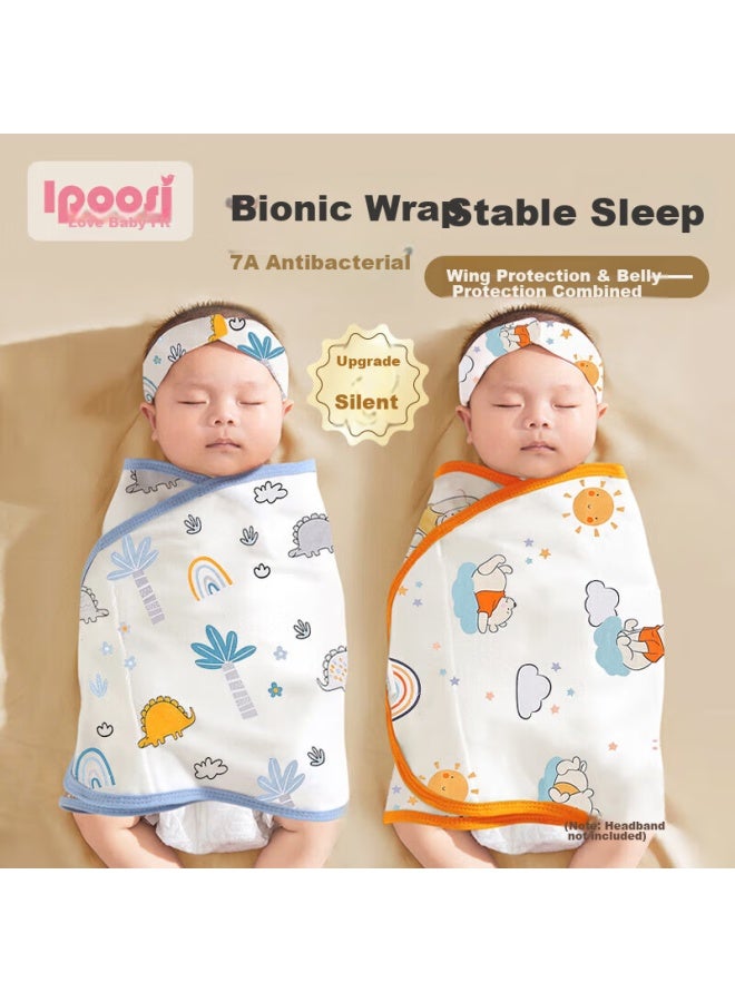 Lovebox Aibaoshi Baby Anti-startle Sleeping Bag, Newborn Pure Cotton Swaddle, Baby Wrap, Comforting Aid, 2-pack, S292 - Image 1