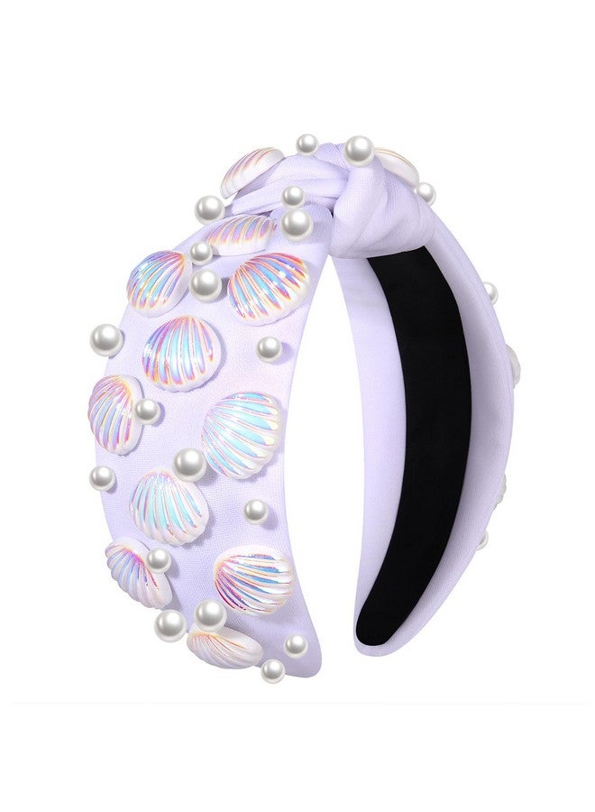 MOLOCH Ocean Headband For Women Seashell Whale Knotted Headband Jeweled Crystal Top Knot Headband Summer Beach Wedding Party Hair Accessories Gifts - Image 1