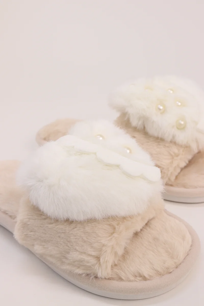 Viny VINY Women's Plush Fur Home Slippers | Soft Teddy Bear Indoor Slippers | Cozy Carpet Slides for Daily Wear & All-Season Comfort