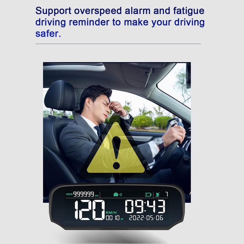 شاشة رأسية للسيارة (HUD): شاشة LCD سوداء عالية الوضوح - شاشة رأسية لاسلكية تحديد المواقع عبر GPS لسياقة السيارات اليومية والرحلات الطويلة المسافة - Image 5