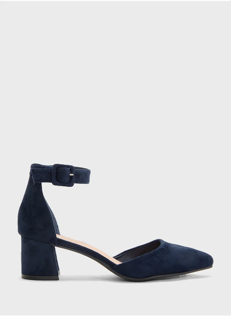ايلا Low Heel Pump With Ankle Strap