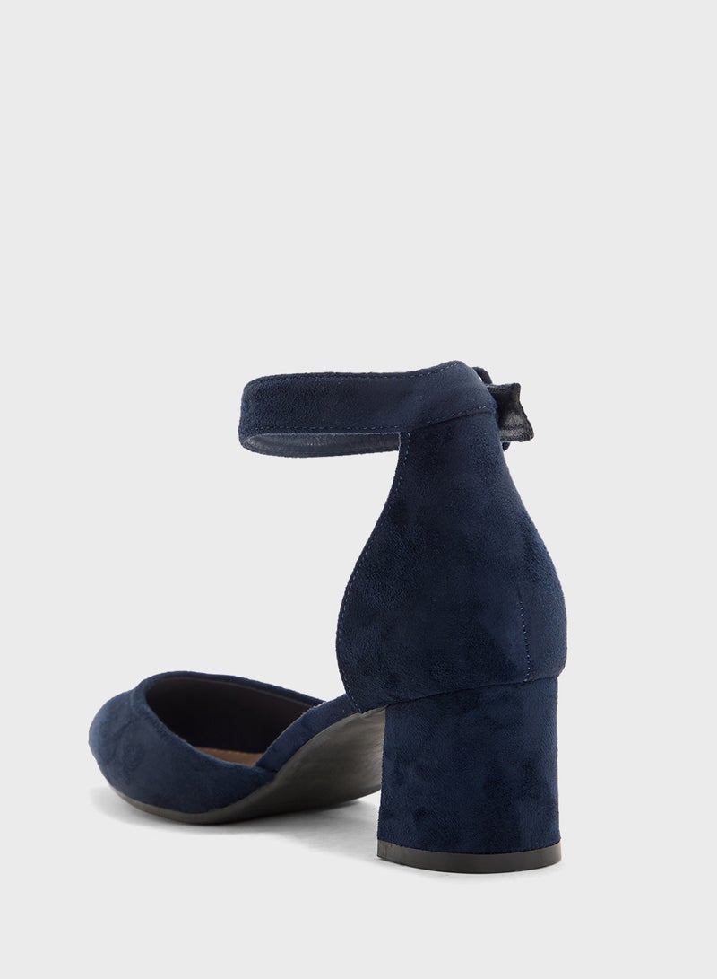 Anne Michelle Low Heel Pump With Ankle Strap  - Image 3