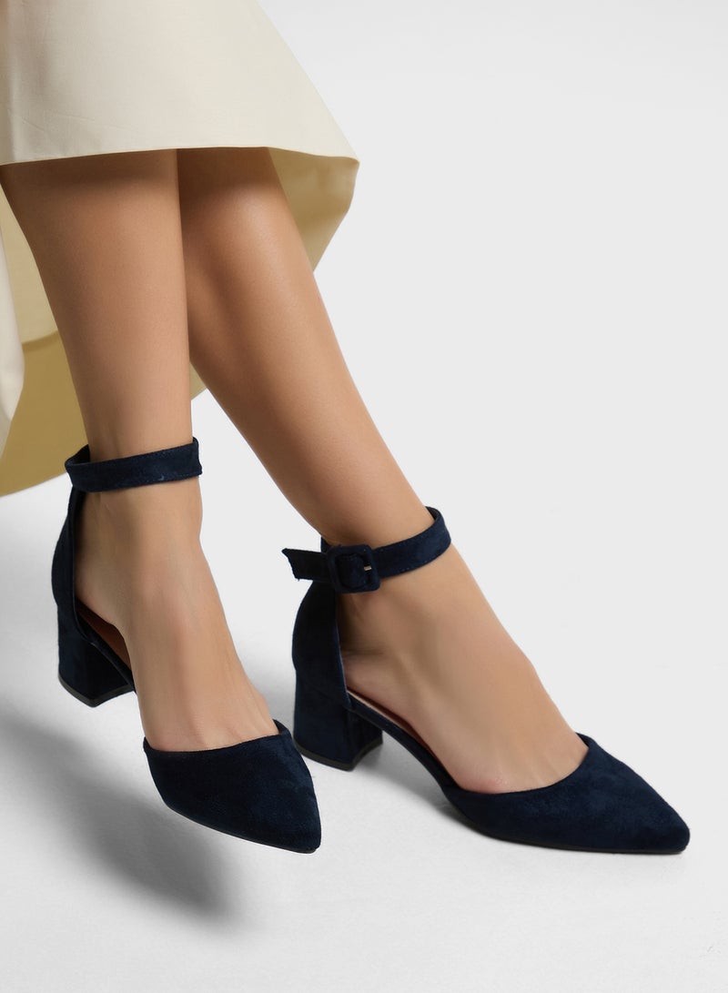 Anne Michelle Low Heel Pump With Ankle Strap  - Image 5