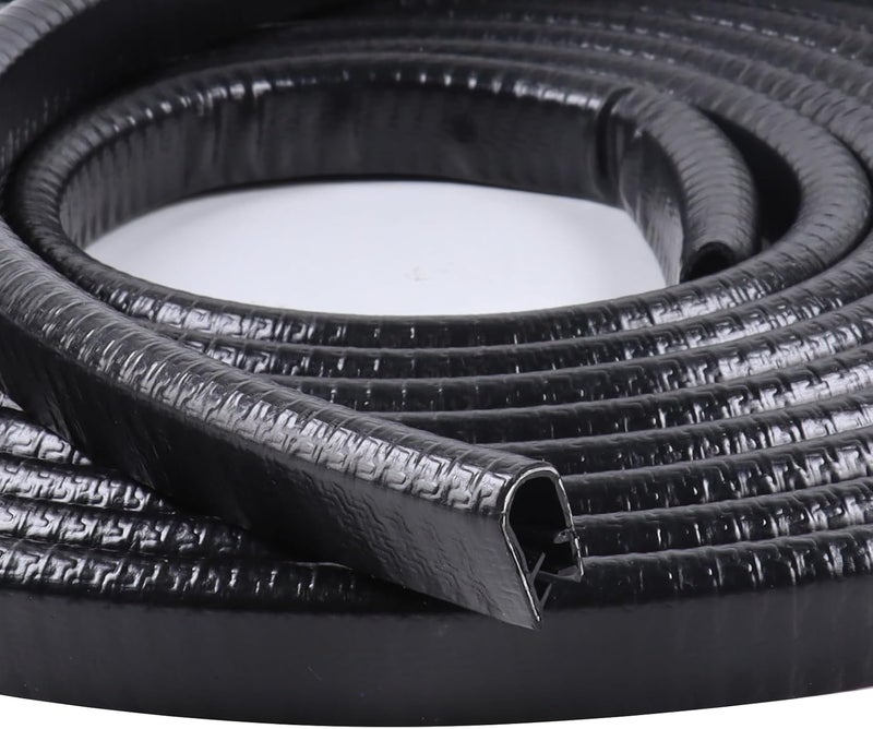 Goldwheel Black Edge Trim 1/2" X 3/8" - U-Channel Rubber Automotive Weather Stripping - 12 Feet - Image 1
