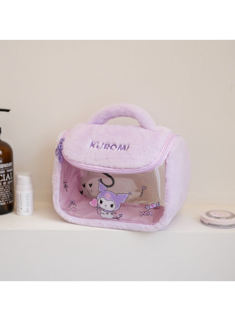 عام حقيبة مكياج شفافة من كيرومي، حقيبة أدوات تجميل ناعمة، حقيبة تخزين مستحضرات تجميل قابلة للحمل. - Image 1