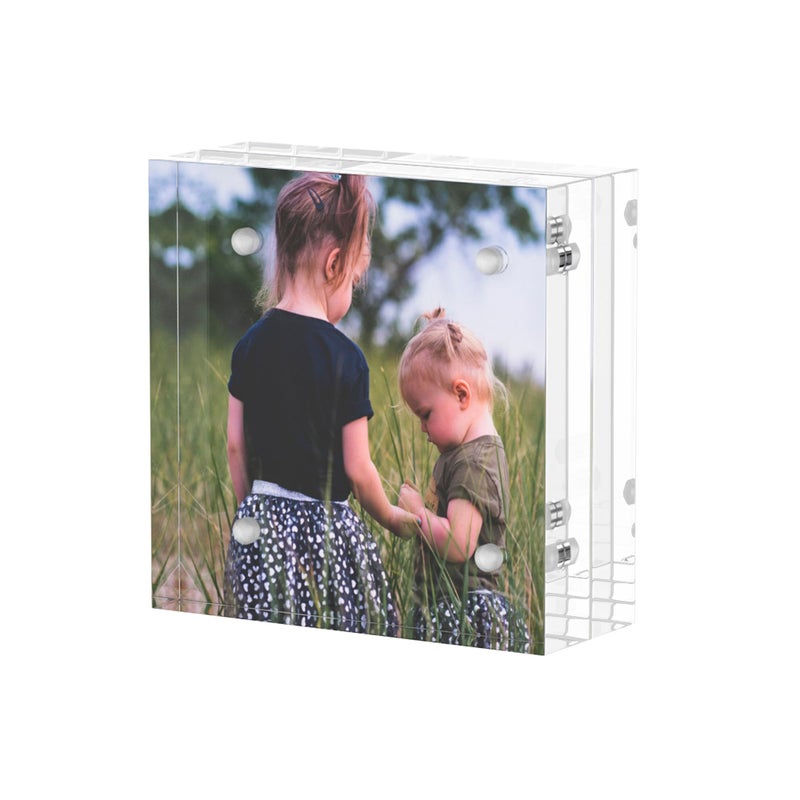 Sezanrpt إطارات صورة أكريليك 2x2 2x2 إطار الصورة المصغرة ل 2 × 2 صور واضحة عرض تذكرة إطار نصائح صغيرة - Image 1