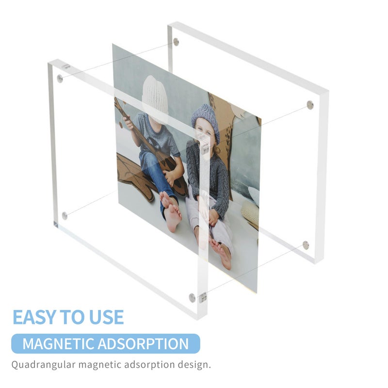 Sezanrpt إطارات صورة أكريليك 2x2 2x2 إطار الصورة المصغرة ل 2 × 2 صور واضحة عرض تذكرة إطار نصائح صغيرة - Image 3
