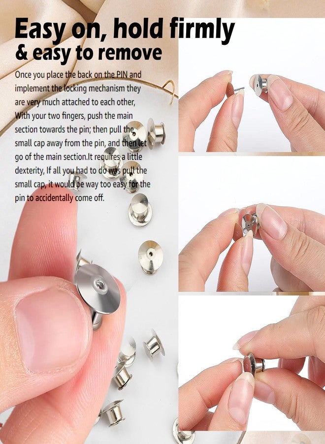 Hession Metal Pin Backs Locking Pin Keppers Clasp Nickel Plated Copper 25 Pieces - Image 4