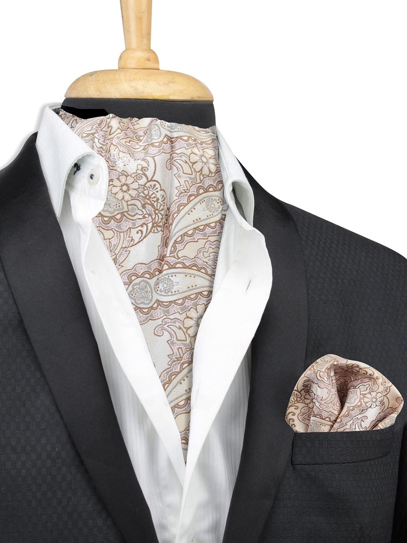 Peluche Floral Mystic Beige Cravat - Image 4