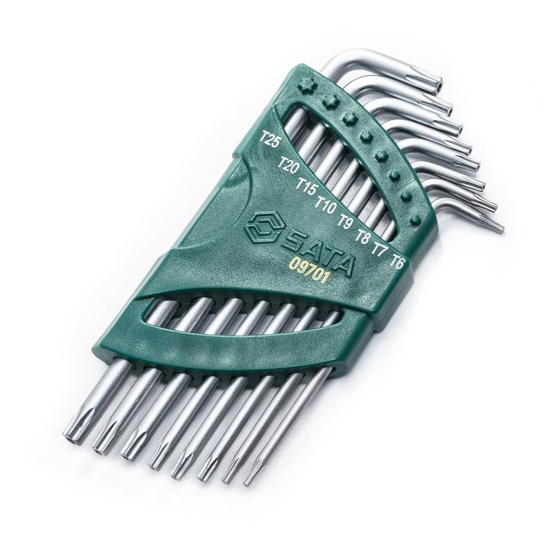 SATA 8-Piece Tamperproof Long Arm Torx Key Set with Precision-Formed Chamfered Tips, held in an Impact-Resistant Carrying Caddy - ST09701 - Image 3