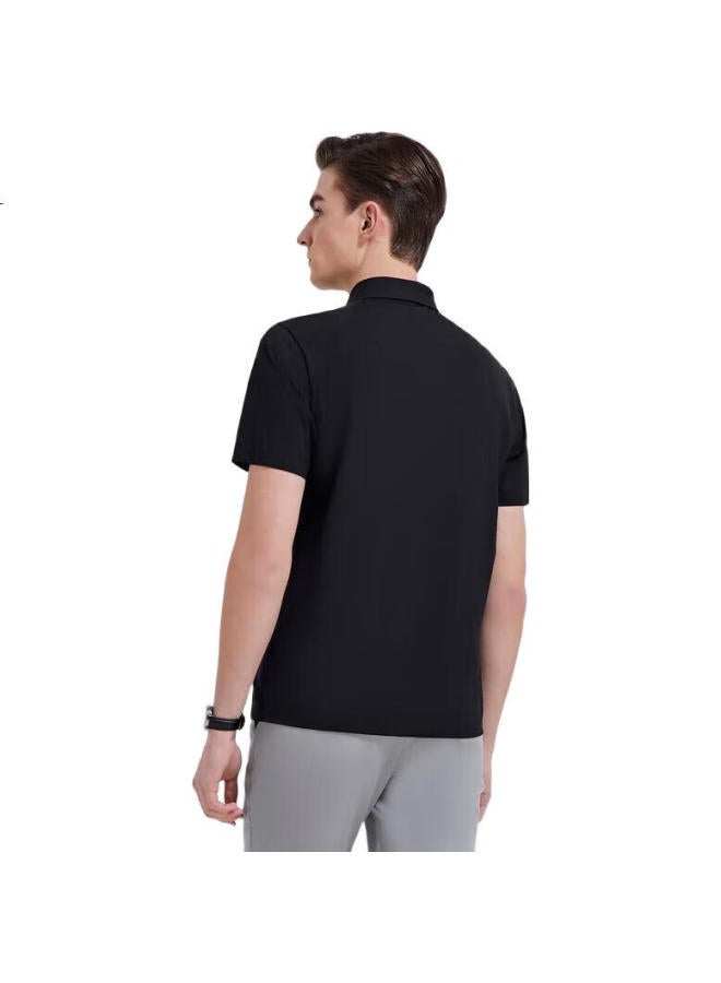 Youngor Men'S T-Shirt Summer Youth Men'S Business Casual Short Sleeve T-Shirt Vspc533060Aca Black L - Image 1