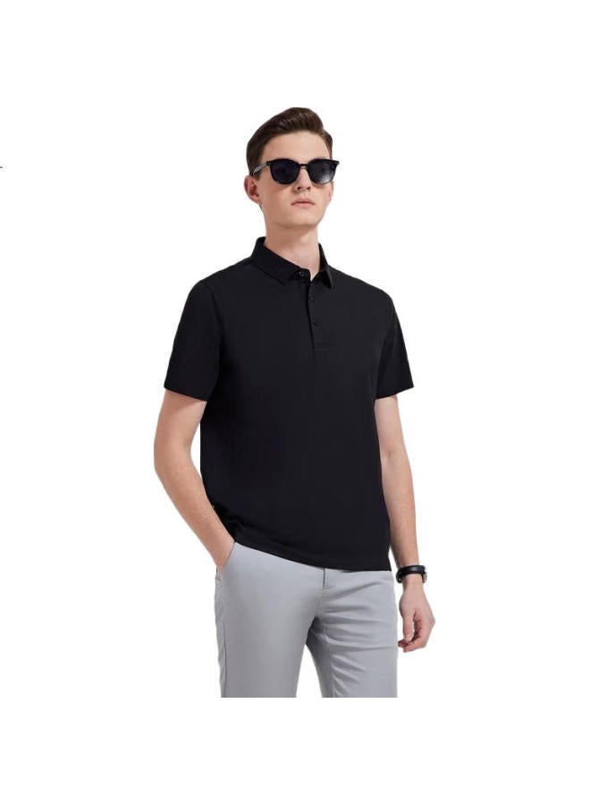 Youngor Men'S T-Shirt Summer Youth Men'S Business Casual Short Sleeve T-Shirt Vspc533060Aca Black L - Image 2