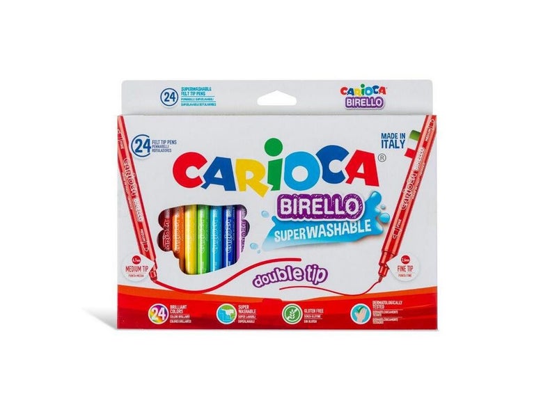 كاريوكا قلم كاريوكا بيريلو فائق القابل للغسل برأسين من اللباد، ٢٤ لونًا (٤١٥٢١) - Image 1