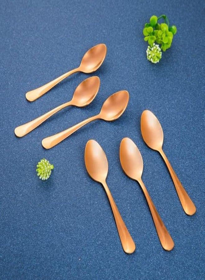 Ramson India Stainless Steel Dinning, Dinner Spoons, Table Spoon, Gold PVD Coating (Set of 6) 16cm - Image 1
