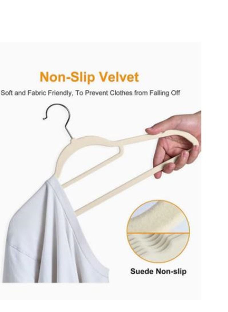 50 Pack Velvet Suit Hangers Clothes Anti-Slip Ultra-Thin, Space-Saving,Sturdy and Durable,Suitable for Coats,Suits,Shirts and Skirts - Image 2